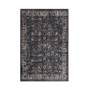 5.09' x 7.5' Fancy Fading Floret Denim Blue Sand Brown Coal and Ash Gray Area Throw Rug - All
