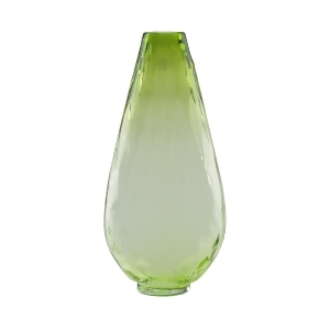 14 Teardrop Shaped Chartruese Green Ombre Textured Hand Blown Glass Vase - All