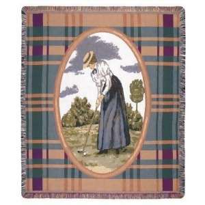 Victorian Lady Golf Tapestry Throw Blanket 50 x 60 - All