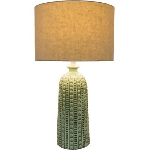 28.75 Newell Beautifully Textured Sage Green Table Lamp with Natural Cylinder Shade - All