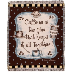 Caffeine is the Glue Espresso Coffee Tapestry Throw Blanket 50 x 60 - All