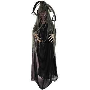76 Black Brown and Gray Touch Activated Lighted Tree Man Animated Halloween Decoration with Sound - All