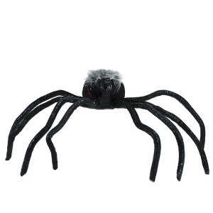 26 Black and Orange Lighted Shaking Spider Halloween Decoration with Sound - All