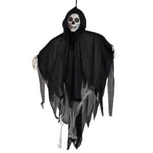 36 Touch Activated Lighted Talking Reaper Animated Hanging Halloween Decoration with Sound - All