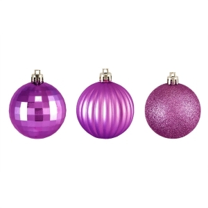 100Ct Orchid Pink 3-Finish Shatterproof Christmas Ball Ornaments 2.5 60mm - All