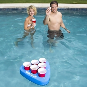 Premium Blue Floating Swimming Pool Pong Game and Drink Holder - All