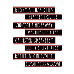 Pack of 48 Gangster Roaring 20's Street Sign Cutout Party Decoration Signs 24 - All