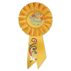 Pack of 6 Golden Yellow Very Special Person Celebration Party Rosette Ribbons 6.5 - All