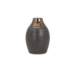 9 Dark Mocha Brown and Lustrous Bronze Dipped Decorative Table Accent Vase Small - All
