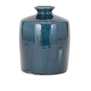 8.5 Small Arlo Rustic Blue Distressed Glazed Ceramic Vase - All