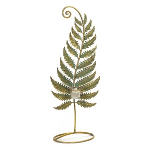 24.5 Golden Patina Standing Fern with Votive Cup Table Top Decoration - All