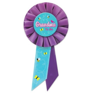 Pack of 6 Purple Blue Grandma To Be Baby Shower Celebration Rosette Ribbons 6.5 - All