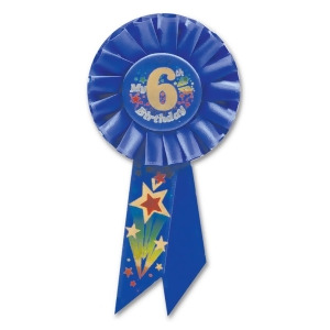 Pack of 6 Blue My 6th Birthday Party Celebration Rosette Ribbons 6.5 - All
