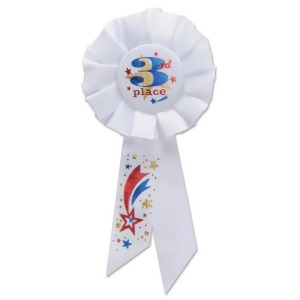 Pack of 6 White 3rd Place School and Sports Award Rosette Ribbons 6.5 - All