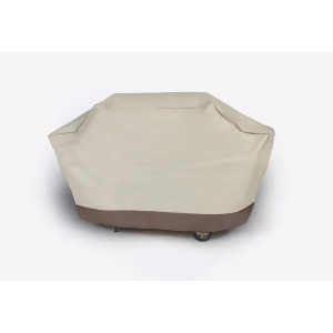 Durable Outdoor Patio Full Embossed Vinyl Premium Gas Grill Cover Taupe - All