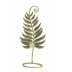20.75 Golden Patina Standing Fern with Votive Cup Table Top Decoration - All