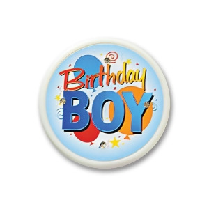 Pack of 6 Birthday Boy Flashing Costume Celebration Buttons 2.5 - All