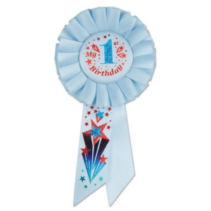 Pack of 6 Baby Blue My 1st Birthday Party Celebration Rosette Ribbons 6.5 - All
