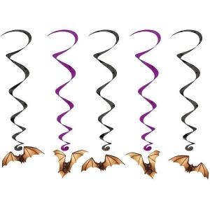 Club Pack of 30 Halloween Bat Whirls Hanging Party Decorations 40 - All