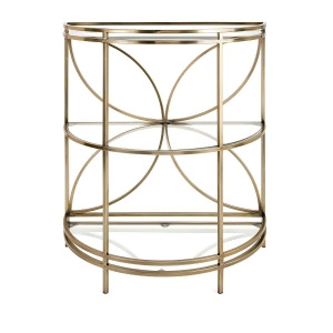 34.5 Metal and Glass Petal Design Console Table - All