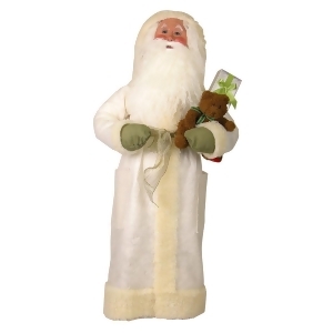 30 Winter White Glittered Santa Claus Trimmed in Faux Fur Christmas Display Decoration - All