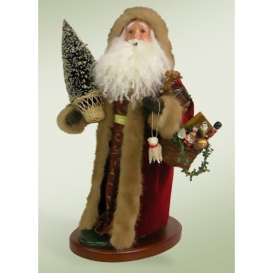 19 Swaying Santa Claus Trimmed in Faux Fur Christmas Table Top Decoration - All
