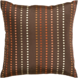 18 Chocolate Brown and Orange Decorative Throw Pillow - All