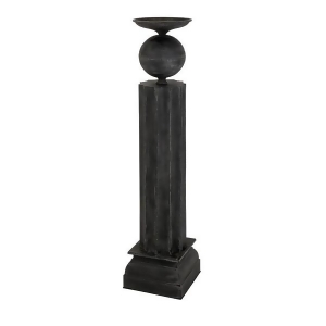 48 Sooty Black Finished Decorative Clarimond Large Pedestal Metal Candle Holder - All