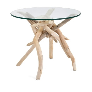 20 Decorative Driftwood Legs with Glass Top Accent Table - All