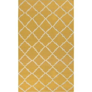 5' x 8' Diamond Dream Goldenrod and Cream Reversible Hand Woven Wool Area Rug - All
