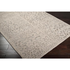 2' x 3' Rosette Leopard Chain Taupe Beige Wool Area Throw Rug - All