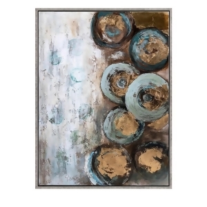 47.25 Mika Abstract Stacked Circles Framed Oil Painting - All