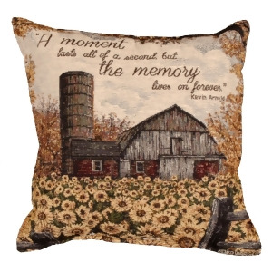 Set of 2 Rural Field of Flowers Memory Square Decorative Tapestry Throw Pillows 17 - All