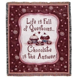 Chocolate is the Answer Dessert Cupcake Tapestry Throw Blanket 50 x 60 - All