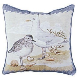 Shore Birds Beach Decorative Accent Throw Pillow 17 x 17 - All