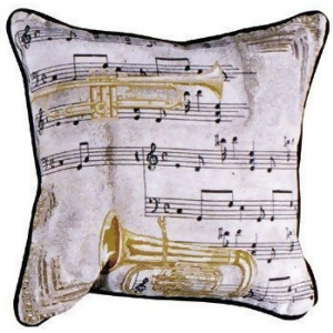 Music to Our Ears Sheet Music Brass Instruments Throw Pillow 17 x 17 - All
