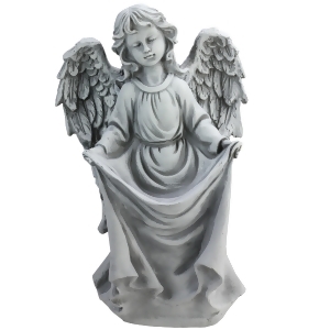 16.5 Stone Gray Angel Decorative Outdoor Garden Bird Feeder Statue - All