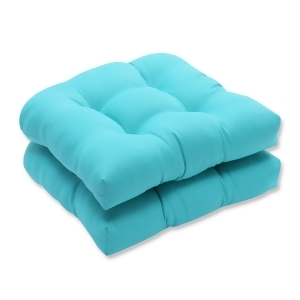 Set of 2 Teal Tropical Splash Decorative Outdoor Patio Wicker Seat Cushion 19 - All