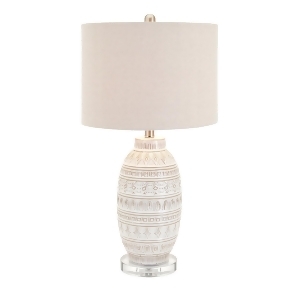 27 Neutral Palette Tribal Pattern Table Lamp and a Round Beige Brown Shade - All