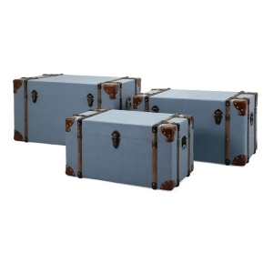 Set of 3 Blue Denim Storage Trunks 29.75 - All