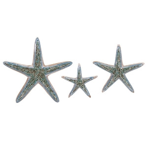 Set of 3 Mosaic Star Fish Wall Decor - All