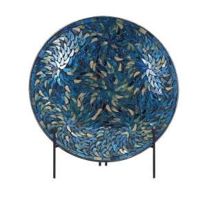 16 Pretty as a Peacock Blue Mosaic Charger and Stand - All