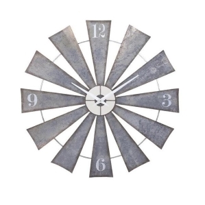 48 Steel and Pewter Gray Weathered Windmill Wall Clock - All