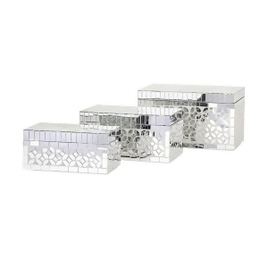 Set of 3 Reflections Mirror Tiled Mosaic Boxes 9.25 - All