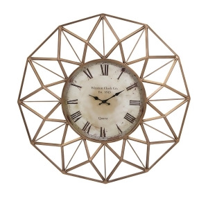 33 Roma Geometric Wall Clock with Roman Numeral and Distressed Look Face - All