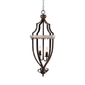 34.5 Weathered Brown and White Hanging Pendant Ceiling Light Fixture - All