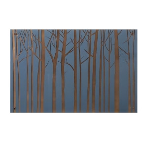 36 Coffee Brown and Classic Blue Hand Crafted Stand of Trees Glass Wall Decor - All