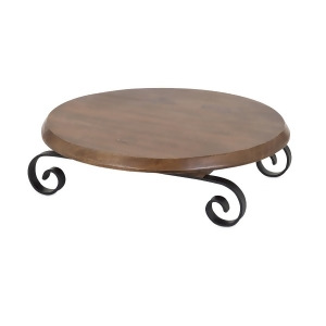 21.75 Lazy Susan Wooden and Iron Serving Tray - All