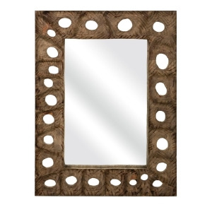 31 x 23 Blase John Rustic Pine Wood Wall Mirror with Hand Carved Frame - All