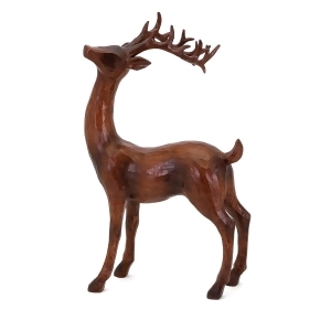 17.5 Natural Distressed Wood Decorative Standing Reindeer Sculpture - All